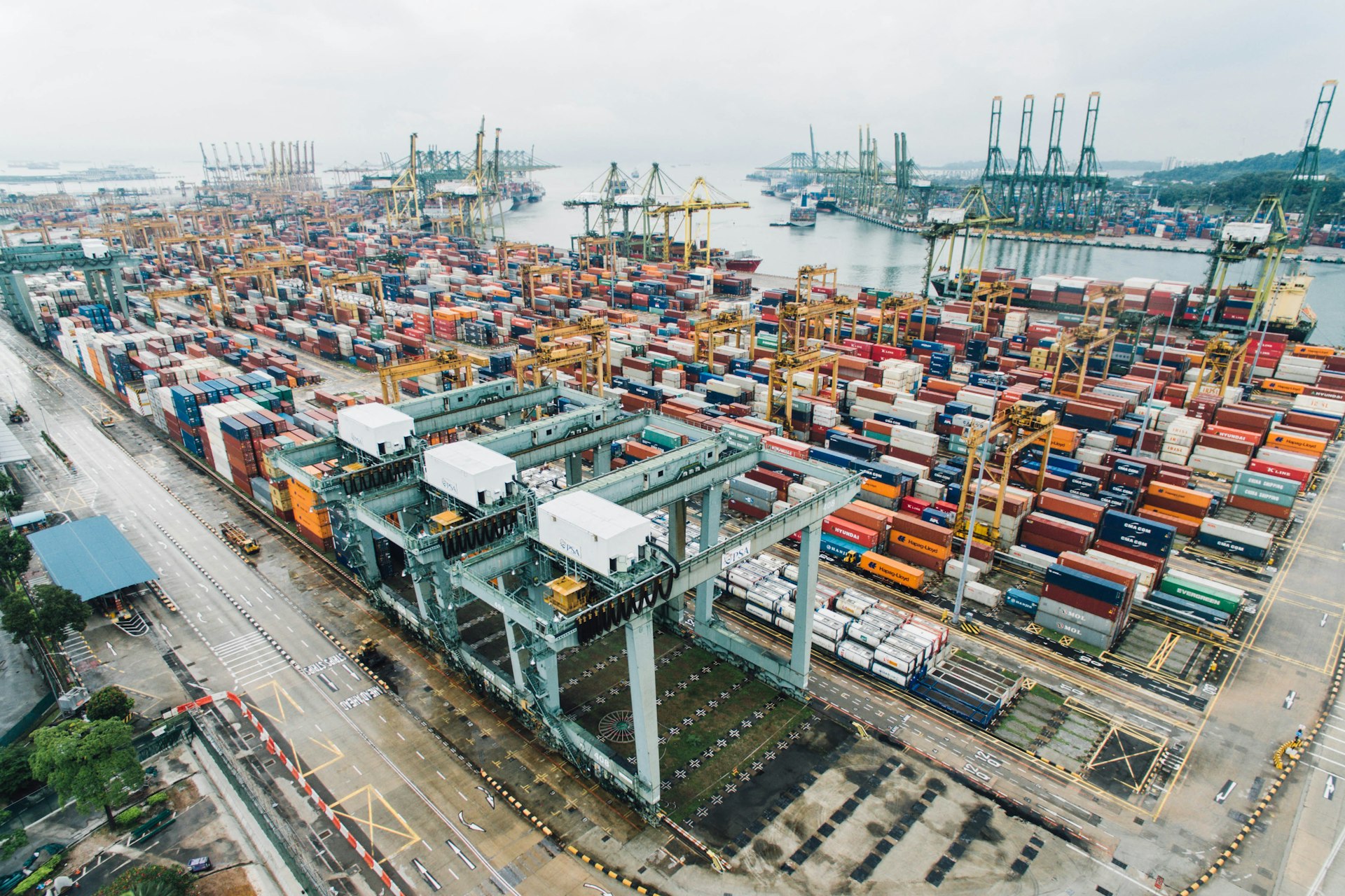 Container port at work
